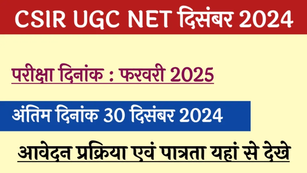 CSIR UGC NET December 2024 Notification